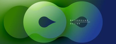 Soyut gradyan şekiller çakışıyor. Maviye yeşil geçişler, dinamik görsel efekt yaratıyor. Arka planlar için modern tasarım ögesi.