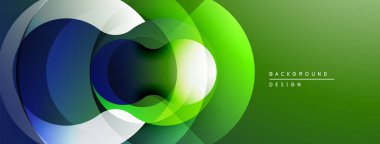 Soyut katmanlar dinamik görsel akış yaratır. Yeşil, mavi, beyaz renkler harmanlanarak modern tasarım elementini oluşturur. Yumuşak eğimler hareketi önerir.