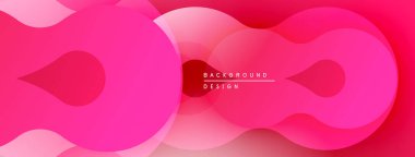 Soyut pembe tasarım. Üst üste binen şekiller dinamik görsel efekt yaratır. Çeşitli projeler için modern arkaplan.
