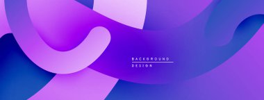 Soyut mor, mavi gradyanlar akışkan şekiller oluşturur. Modern tasarım dinamik bir hareket, enerjik bir enerji olduğunu gösteriyor. Mevcut en küçük metin.