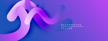 Soyut akışkan kurdeleler, canlı mor, mavi gradyanlar. Modern tasarım öğesi, düz eğriler, dinamik kompozisyon. Arkaplan dokusu, görsel cazibe.