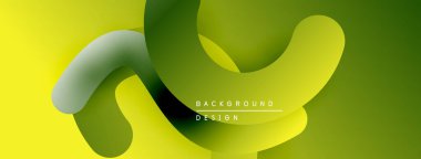 Soyut sıvı şekilleri, sarı yeşil gradyan. Arka planlar, afişler, sunumlar için modern tasarım unsuru. Minimalist kompozisyon.