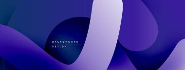 Soyut sıvı şekiller, mor renkler tasarımda baskın. Derece katmanlı modern arkaplan, mevcut yumuşak geçişler.