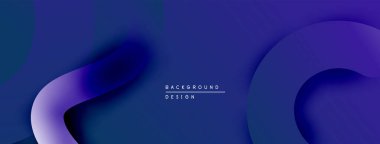 Soyut arka plan akışkan şekiller, canlı maviler, morlar. Modern tasarım elementleri dinamik görsel deneyim yaratır.
