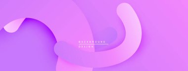 Soyut mor katmanlar dinamik arkaplan yaratır. Yumuşak eğimler, akışkan şekiller modern tasarım elementlerini akla getiriyor. Minimalist estetik.