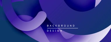 Soyut sıvı şekiller, canlı maviler, morlar modern arkaplan tasarımı yaratır. Minimalist metin kavramı vurguluyor. Düzen eğimleri kompozisyona hakim.