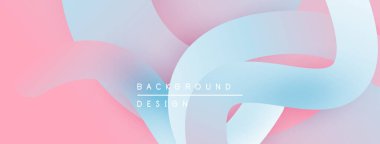 Soyut arka plan yumuşak pembe, mavi eğimleri içerir. Üst üste binen şekiller modern görsel efektler yaratır. Minimalist tasarım, temiz estetik.