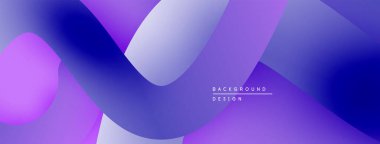 Soyut sıvı şekiller, mor renkler tasarımda baskın. Gradyan karışımları dinamik görsel doku oluşturur. Modern arkaplan ögesi.