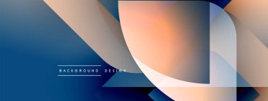 Soyut geometrik katmanlar modern tasarım yaratır. Mavi, şeftali, gri renkler kusursuz bir şekilde harmanlanır. Minimalist estetik, temiz çizgiler görsel ahenk sunar.