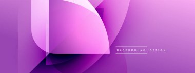 Soyut mor gradyanlar üst üste binen şekiller oluştururlar. Modern tasarım akıcılık, derinlik ve görsel ilgiyi çağrıştırıyor. Minimalist estetik çeşitli projelere uygun.