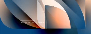 Soyut şekiller örtüşür, dinamik eğrilik oluşturur. Sıcak, serin tonlar kusursuz bir şekilde harmanlanır. Modern tasarım ögesi.