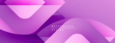 Soyut mor tasarım, üst üste binen şekiller, kıvrımlar. Modern arkaplan sunumlar, dijital sanat projeleri için ideal. Minimalist estetik.