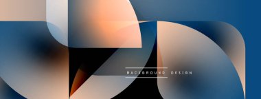 Soyut sıvı şekilleri üst üste binerek dinamik bileşim oluşturur. Yumuşak gradyanlar mavileri, portakalları, grileri harmanlarlar. Arka planlar için modern tasarım ögesi.