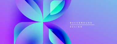 Soyut çiçek tasarımı. Canlı mavi, mor renkler pürüzsüz bir şekilde harmanlanır. Modern, dinamik kompozisyon büyüleyici görsel efektler yaratır..