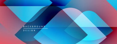 Soyut geometrik şekiller çakışıyor. Mavi, mor, pembe renkler modern tasarım yaratır. Arkaplan özelliği katmanlı kareler, dikdörtgenler.