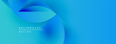 Soyut mavi eğimler akan şekiller yaratır. Metin arka plan tasarımı okur. Minimalist tarz, modern estetik, canlı renkler.