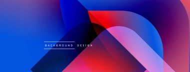 Soyut sıvı şekilleri örtüşür, canlı mavi, mor, kırmızı gradyanlar yaratır. Arkaplan ve sunumlar için modern tasarım ögesi.