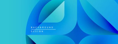 Soyut mavi katmanlar dinamik arkaplan oluşturur. Yumuşak eğimler derinliği, modern tasarım elementlerini gösteriyor. Minimalist metin dahil.