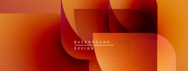Soyut turuncu katmanlar dinamik arkaplan oluşturur. Yumuşak gradyanlar, modern tasarım, basit şekiller, sıcak tonlar baskın kompozisyon..