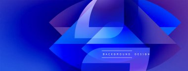 Soyut mavi tasarım katmanlı şekiller, gradyanlar, dinamik bileşimler içerir. Arka planlar ve sunumlar için modern estetik.