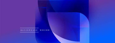 Soyut eğim arkaplanı. Mavi, mor renkler düzgün bir şekilde harmanlanır. Modern tasarım elementleri dinamik görsel efekt yaratır. Minimalist stil.