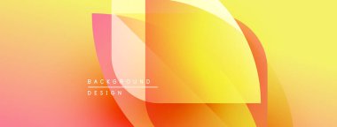 Soyut gradyan şekiller çakışıyor. Sıcak renkler baskın gelir, dinamik görsel efekt yaratır. Metin arkaplan tasarımı okur.