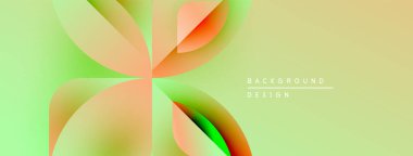 Soyut çiçek tasarımı. Yumuşak eğimler taç yaprağı şekilleri yaratır. Açık sarı, yeşil, turuncu renkler kompozisyona hakim. Mevcut en küçük metin.