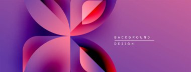 Soyut çiçek tasarımı. Canlı mor, pembe, kırmızı renkler karışımı. Modern arka plan dijital projeler için mükemmel. Yumuşak eğimler derinlik yaratır.