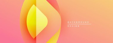 Soyut eğim arkaplanı. Yumuşak turuncu, sarı renkler düzgün bir şekilde harmanlanır. Üst üste binen şekilli minimalist tasarım, modern estetik.