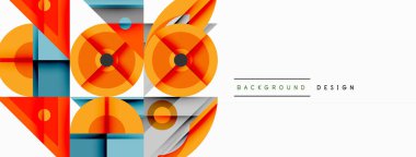 Soyut geometrik şekiller, turuncu, mavi, gri. Modern tasarım elementleri dinamik görsel doku oluşturur. Minimalist kompozisyon.