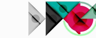 Soyut geometrik şekiller örtüşür, dinamik bileşim yaratır. Renkler arasında deniz mavisi, pembe, gri ve beyaz arkaplan var. Modern tasarım.