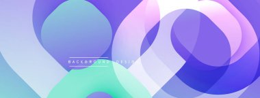 Soyut sıvı şekilleri kesişir. Renkler mavi, morlar, turkuazlar. Modern tasarım hareketi, enerjiyi ve derinliği çağrıştırıyor. Mevcut en küçük metin.