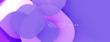 Soyut mor arkaplan. Üst üste binen daireler dinamik görsel efekt yaratır. Modern tasarım elementleri pürüzsüz eğimler sunar.