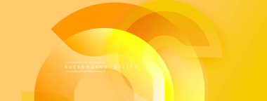 Soyut sarı tasarım. Üst üste binen şekiller dinamik görsel efekt yaratır. Değişik renkler sıcak estetik sağlar. Modern arkaplan ögesi.