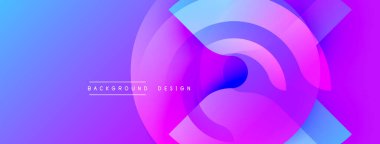 Soyut, enerjik bir arkaplan. Dairesel şekiller, dinamik görsel efektler yaratır. Renkler pürüzsüz, mor, mavi renkler egemen.