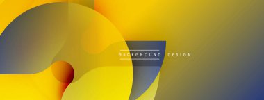 Soyut geometrik şekiller, canlı sarı, mavi gradyanlar. Arka planlar ve sunumlar için modern tasarım öğesi. Yumuşak geçişler, dinamik kompozisyon.