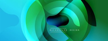 Soyut sıvı şekilleri, canlı yeşil mavi gradyanlar. Modern tasarım elementleri dinamik görsel akış yaratır. Mevcut en küçük metin.