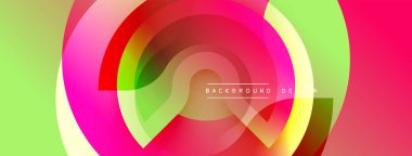 Soyut renkli katmanlar dinamik dairesel tasarım yaratır. Parlak gradyanlar, modern estetik, pürüzsüz geçişler görsel ahenk sunar.