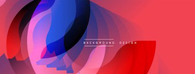Soyut akışkan şekiller, canlı renklerin karışımı. Kırmızı, mavi renkler dinamik görsel efekt yaratır. Modern tasarım ögesi.