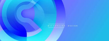 Soyut mavi tasarım, üst üste binen daireler oluşturarak dinamik görsel efekt yaratır. Dijital projeler için modern arkaplan.