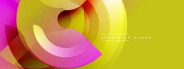 Soyut dinamik tasarım. Parlak renkler karışır, akışkan şekiller yaratır. Sarı arkaplan, pembe ve kırmızı renkleri tamamlıyor. Modern görsel element.