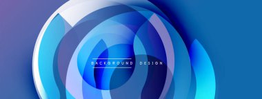 Soyut mavi katmanlar dinamik dairesel tasarım yaratır. Derece gölgeleri derinliği, modern estetiği gösteriyor. Mevcut en küçük metin.