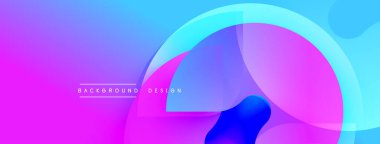 Soyut sıvı şekilleri, canlı mor gradyan. Modern tasarım elementleri dinamik görsel etki yaratır. Arkaplan teknoloji ve yenilik öneriyor.