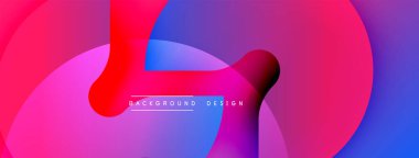 Soyut sıvı şekiller, canlı renklerin karışımı. Pembe, kırmızı, mavi gradyanlar dinamik görsel efekt yaratır. Modern tasarım ögesi.