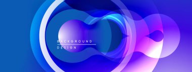 Soyut akışkan şekiller, canlı mavi mor gradyanlar. Modern tasarım ögesi, pürüzsüz geçişler, dinamik bileşim.