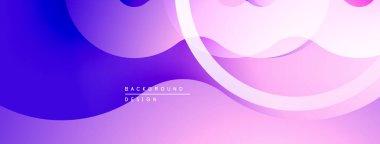 Soyut sıvı şekilleri, mor pembe gradyan. Modern dinamik arka plan tasarımı. Düz eğriler görsel akış yaratır.