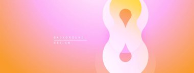 Soyut tasarım katmanlı şekiller, gradyan renkler. Yumuşak pembeler ve portakallar düzgün bir görsel etki yaratıyor. Minimalist stil.