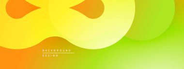 Soyut arkaplan özellikleri üst üste binen yuvarlak şekiller. Renkler turuncudan yeşile dönüşür. Yumuşak eğimler modern tasarım yaratır.