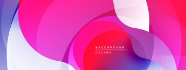 Soyut sıvı şekilleri örtüşür, canlı pembeler, morlar, kırmızılar, beyazlar yaratır. Modern tasarım hareketi ve enerjiyi çağrıştırıyor.