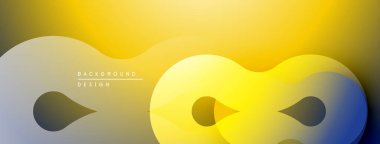 Soyut sarı eğimli arkaplan. Üst üste binen şekiller modern tasarım yaratır. Minimalist estetik, pürüzsüz geçişler mevcut.
